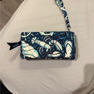 Vera Bradley Navy and Cream Wristlet